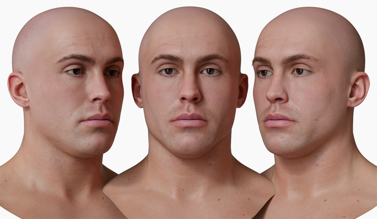 Male 3d head scan download